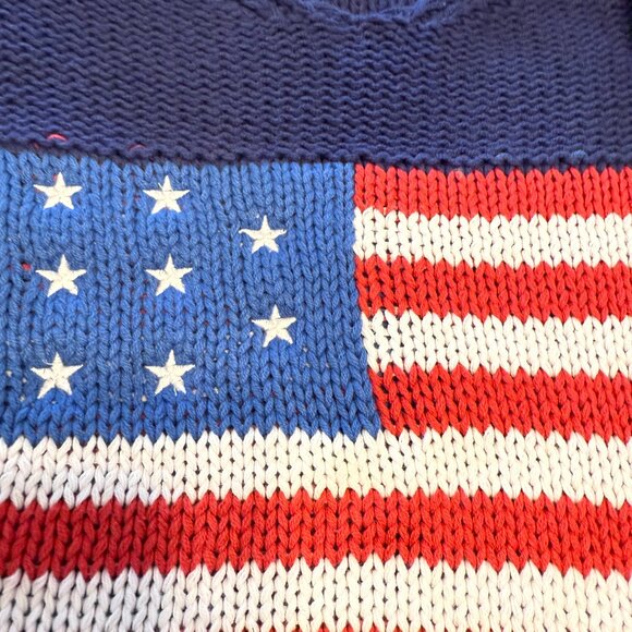 Vintage Havana Oversized Navy Flag Embroidered Sweater Women's Medium - Picture 11 of 13